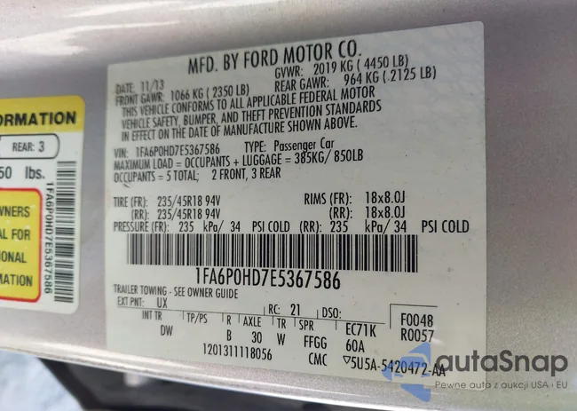 1FA6P0HD7E5367586: 43220512