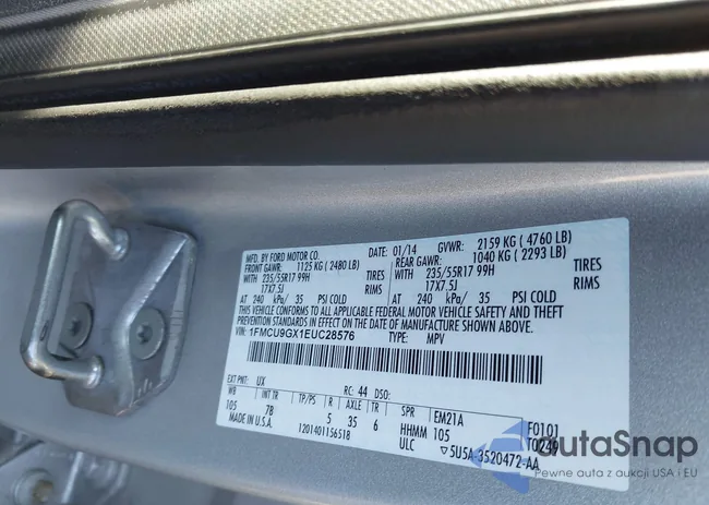 1FMCU9GX1EUC28576: 43220529