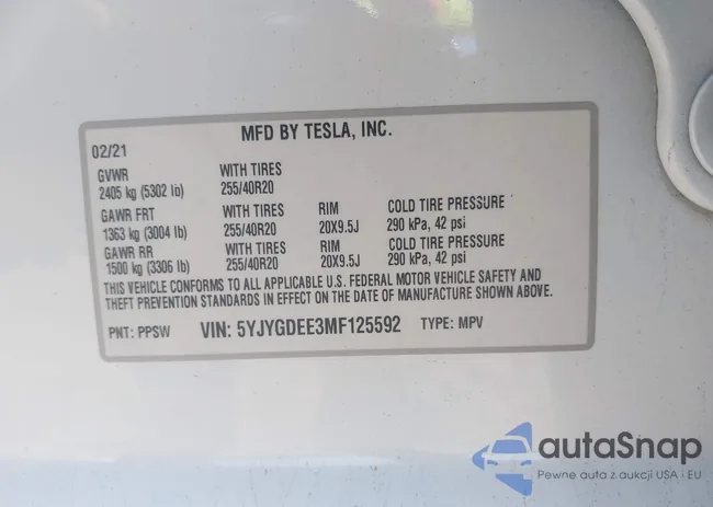 5YJYGDEE3MF125592: 43221881