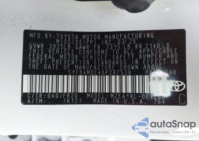 5YFB4MDE4SP287538: 43221891