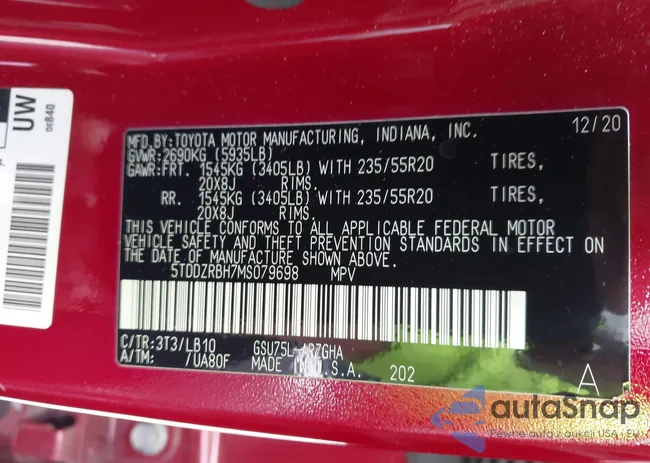 5TDDZRBH7MS079698: 43221939