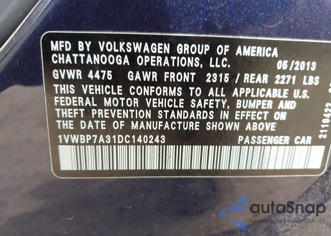 1VWBP7A31DC140243: 43222060