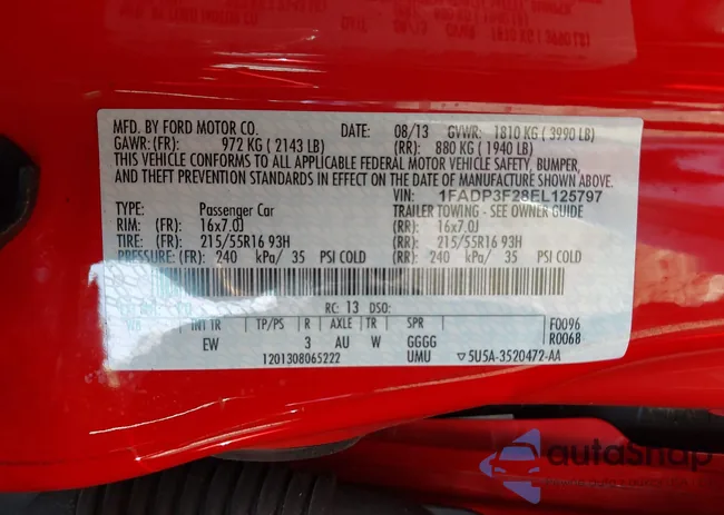 1FADP3F28EL125797: 43222061