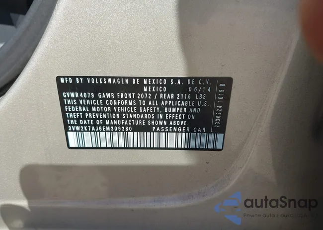 3VW2K7AJ6EM309380: 43222070