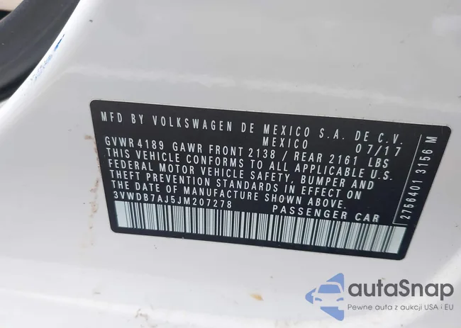 3VWDB7AJ5JM207278: 43222072