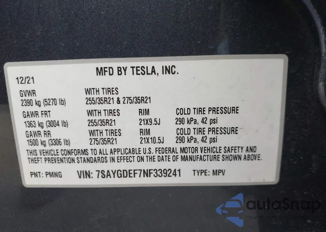 7SAYGDEF7NF339241: 43222157