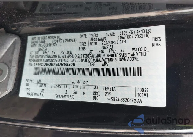 1FMCU9G97EUB58308: 43222188