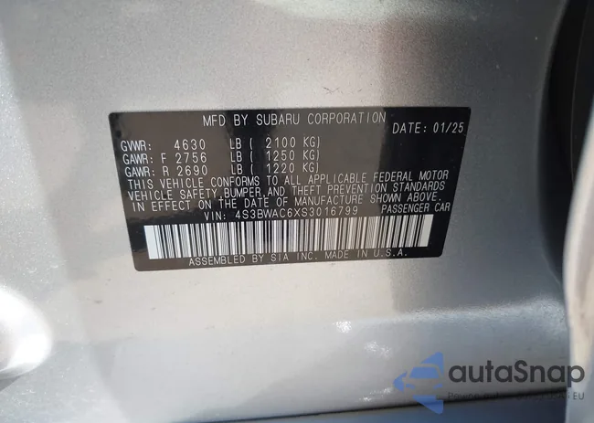 4S3BWAC6XS3016799: 43222271