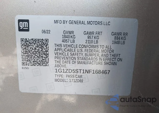 1G1ZD5ST1NF168467: 43222360