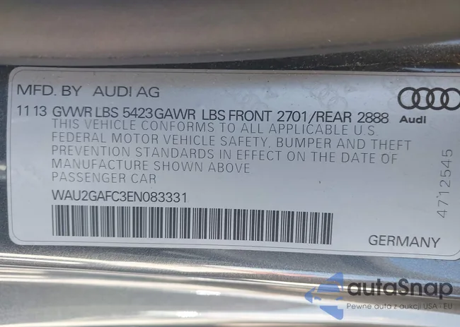 WAU2GAFC3EN083331: 43222436