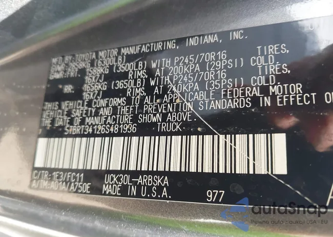 5TBRT34126S481936: 43221575