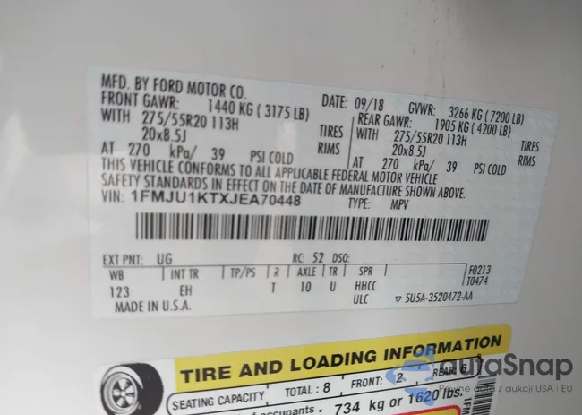 1FMJU1KTXJEA70448: 43221584