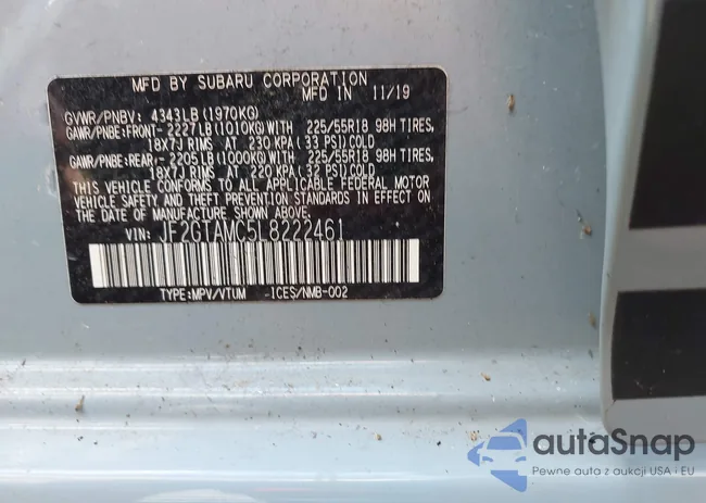 JF2GTAMC5L8222461: 43221815