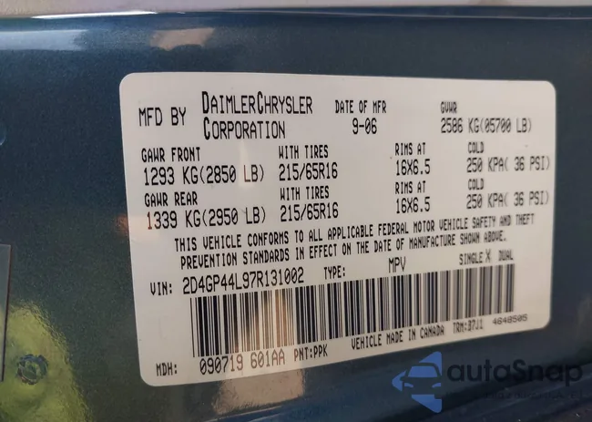 2D4GP44L97R131002: 43222892