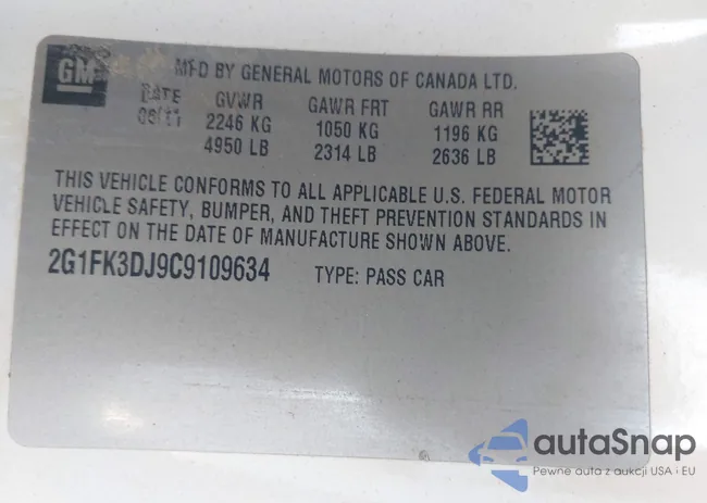 2G1FK3DJ9C9109634: 43222957