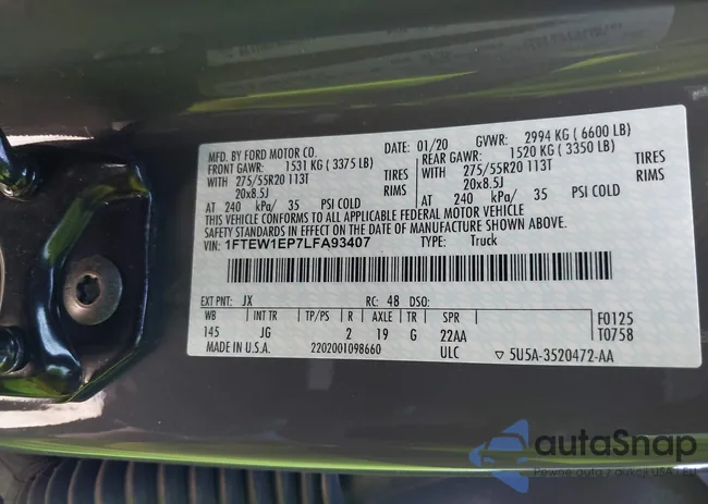 1FTEW1EP7LFA93407: 43223045