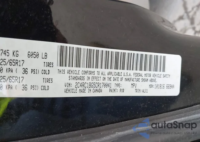 2C4RC1BG5CR170041: 43223049