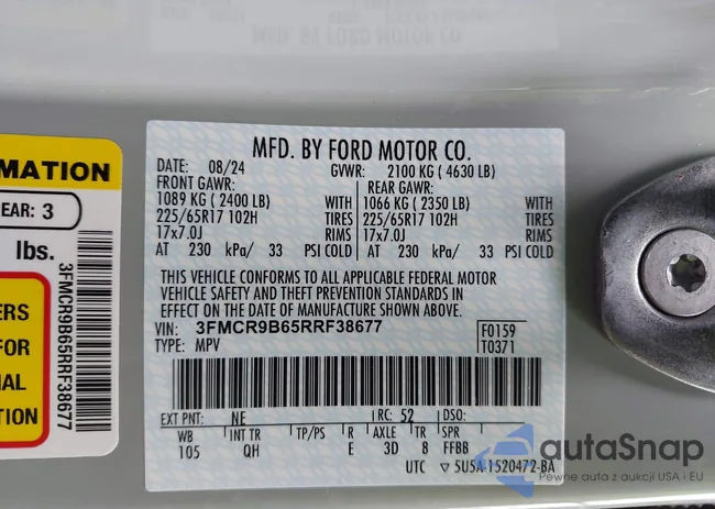 3FMCR9B65RRF38677: 43223141