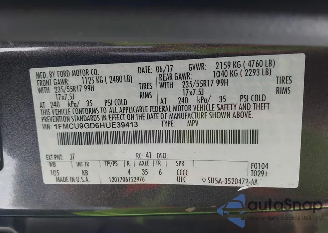 1FMCU9GD6HUE39413: 43223150