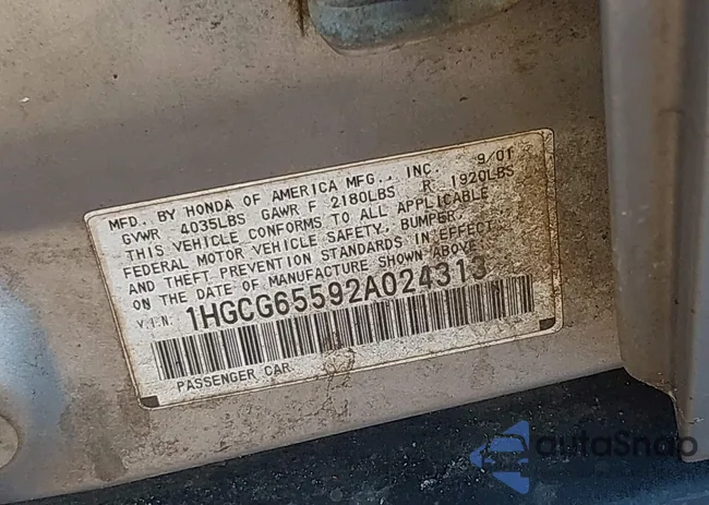 1HGCG65592A024313: 43223294