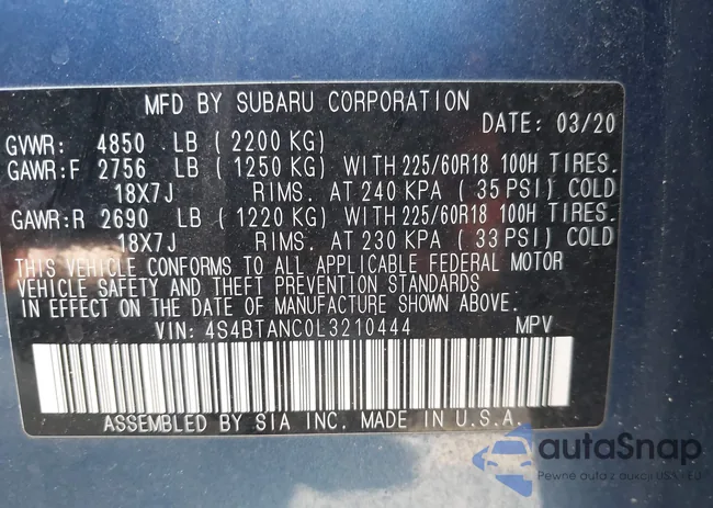 4S4BTANC0L3210444: 43223449