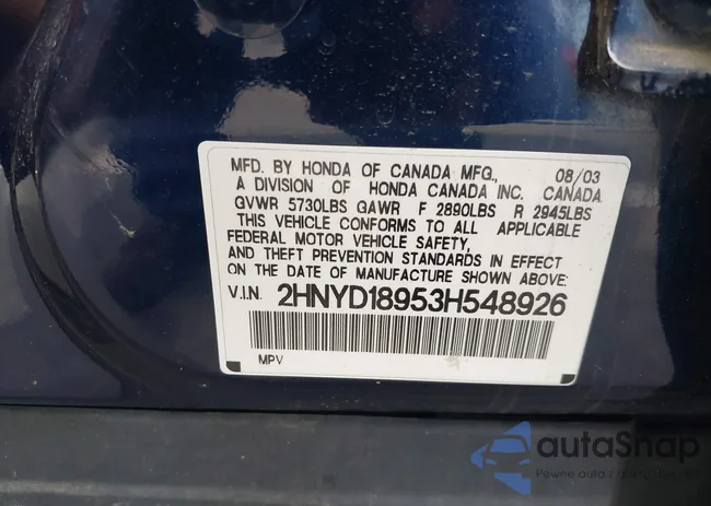 2HNYD18953H548926: 43223459