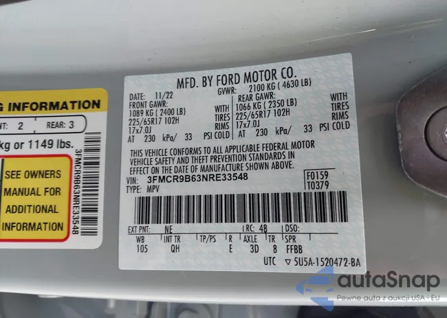 3FMCR9B63NRE33548: 43223472