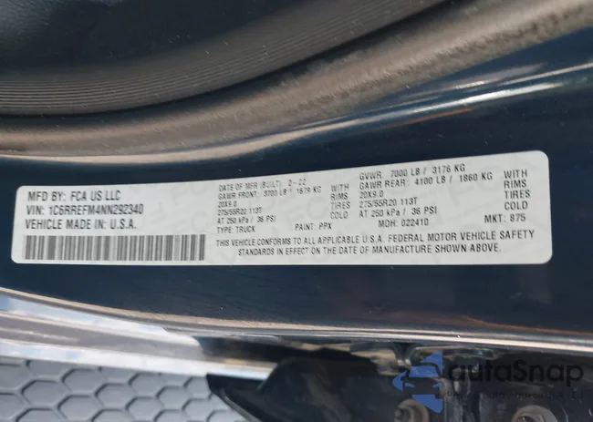 1C6RREFM4NN292340: 43222493