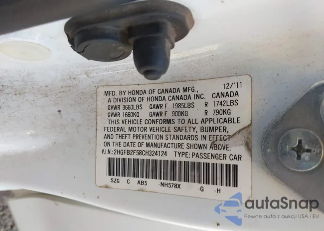 2HGFB2F58CH324124: 43222498