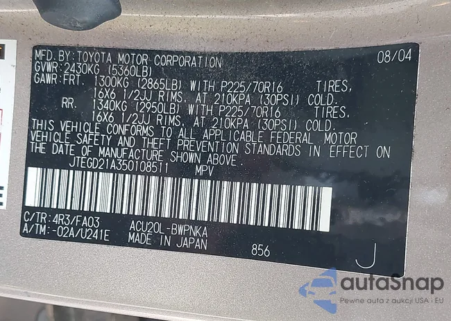 JTEGD21A350108511: 43222529