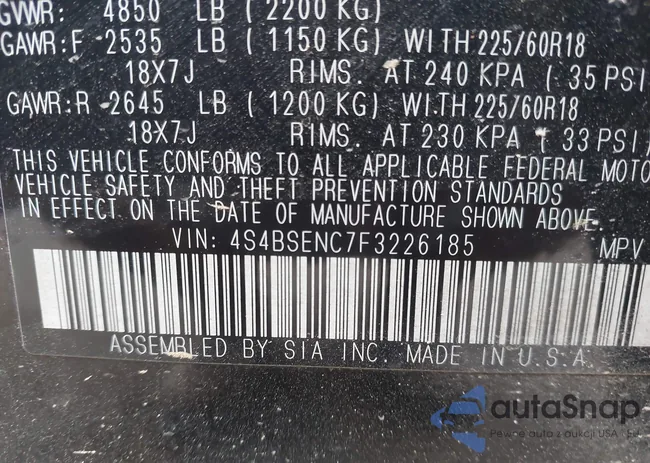 4S4BSENC7F3226185: 43222577