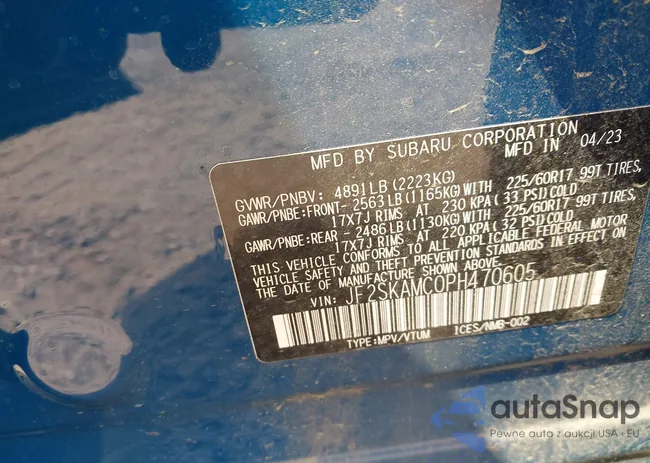 JF2SKAMC0PH470605: 43222633