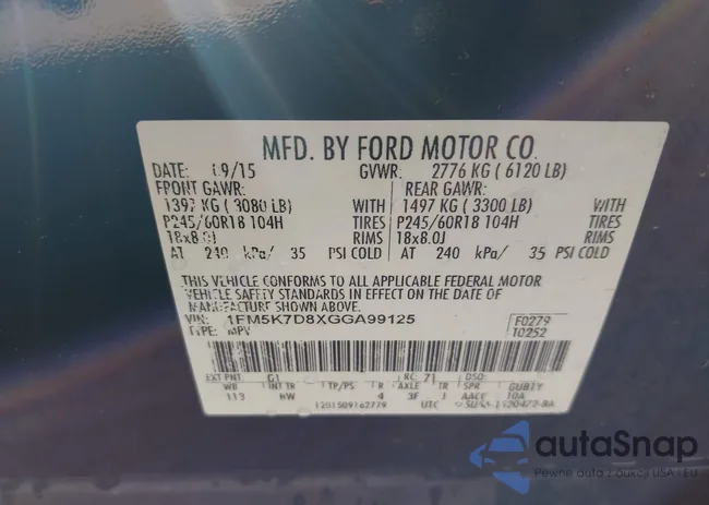 1FM5K7D8XGGA99125: 43222666