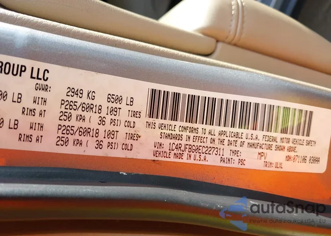 1C4RJFBG0EC227311: 43222678