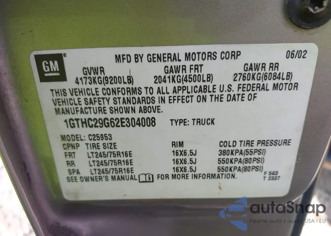 1GTHC29G62E304008: 43222745