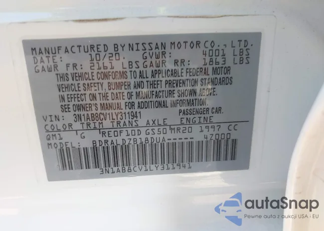 3N1AB8CV1LY311941: 43222787