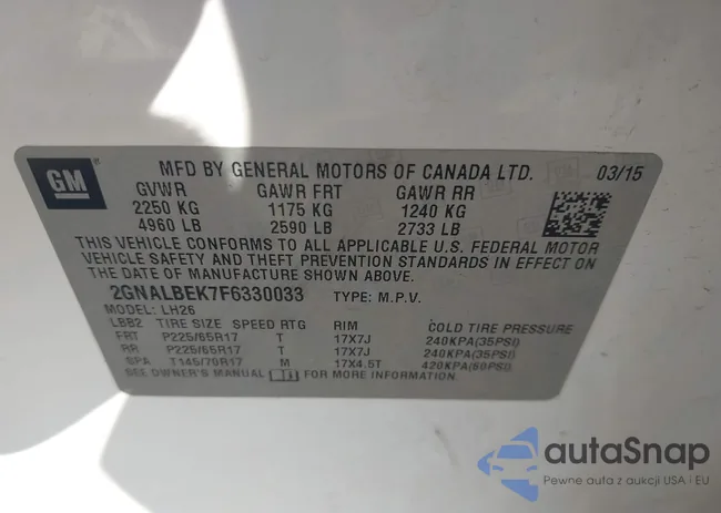 2GNALBEK7F6330033: 43222827