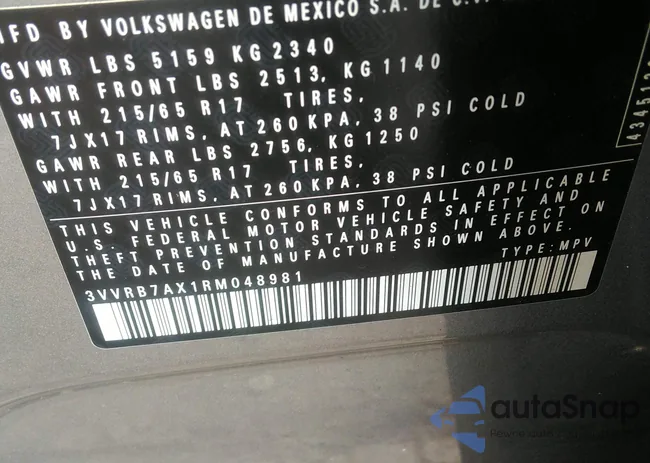 3VVRB7AX1RM048981: 43222854