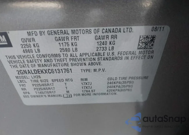 2GNALDEKXC6131761: 43223884