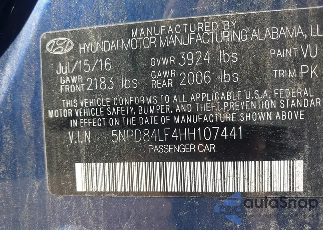 5NPD84LF4HH107441: 43223905