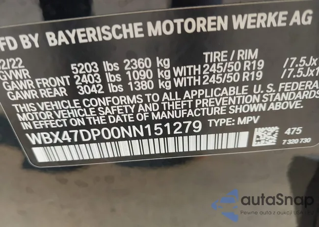 WBX47DP00NN151279: 43223943