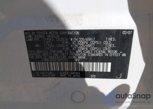 JTMBD33V475092197: 43223964