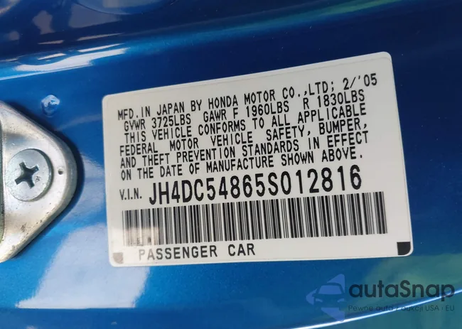 JH4DC54865S012816: 43224025