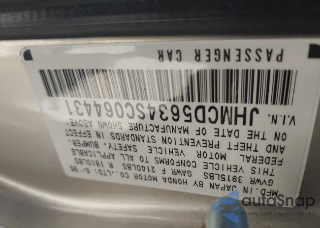 JHMCD5634SC064431: 43224210