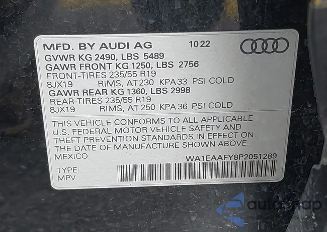 WA1EAAFY8P2051289: 43224219