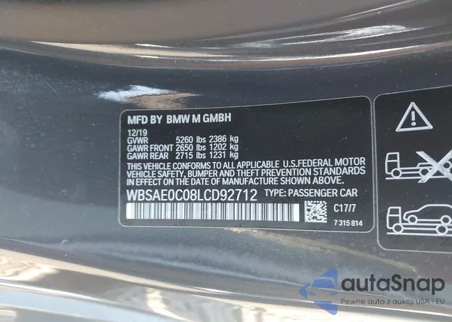 WBSAE0C08LCD92712: 43224308