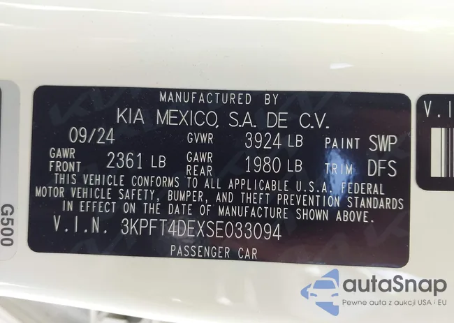 3KPFT4DEXSE033094: 43224310