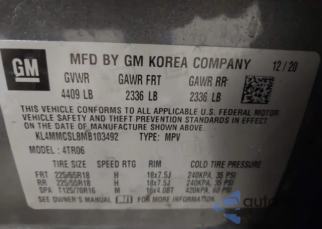 KL4MMCSL8MB103492: 43224407