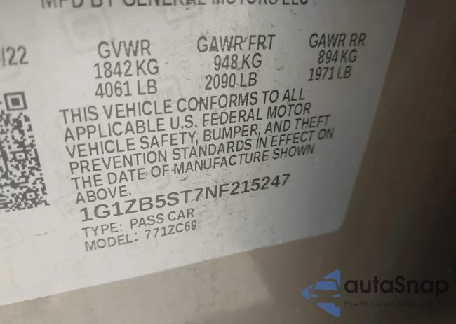 1G1ZB5ST7NF215247: 43224426