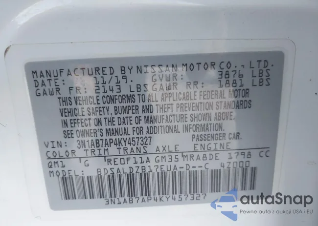 3N1AB7AP4KY457327: 43224424